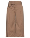 Alessia Santi Woman Pants Camel Size 4 Cotton, Polyamide, Elastane In Beige