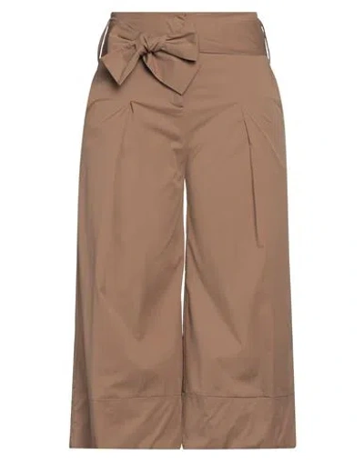 Alessia Santi Woman Pants Camel Size 4 Cotton, Polyamide, Elastane In Beige