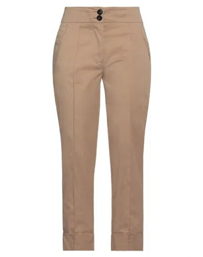 Alessia Santi Woman Pants Camel Size 8 Cotton, Polyamide, Elastane In Beige