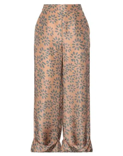 Alessia Santi Woman Pants Camel Size 4 Silk In Beige