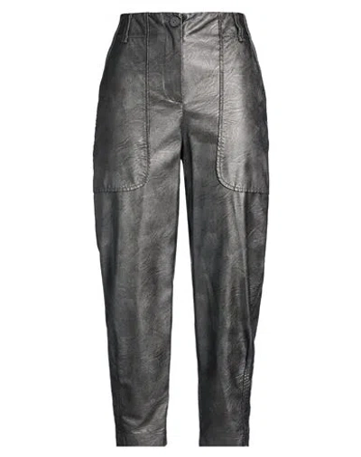 Alessia Santi Woman Pants Charcoal Size 6 Viscose, Polyurethane Resin In Gray