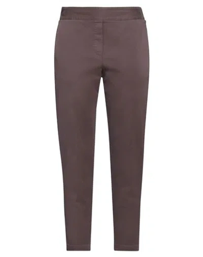 Alessia Santi Woman Pants Chocolate Brown Size 4 Cotton, Elastane