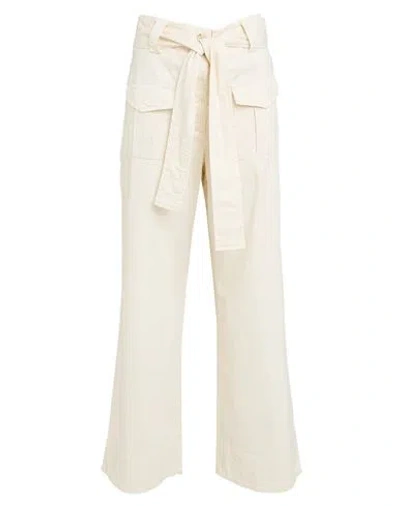 Alessia Santi Woman Pants Cream Size 6 Cotton, Elastane In White