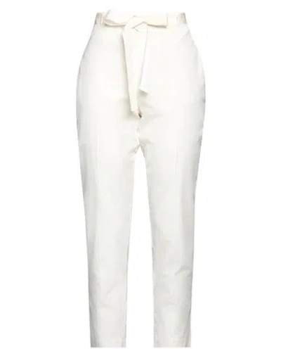 Alessia Santi Woman Pants Cream Size 4 Cotton In White