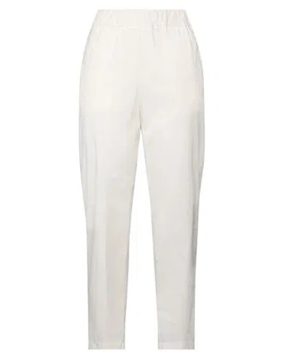 Alessia Santi Woman Pants Cream Size 6 Cotton, Elastane In White