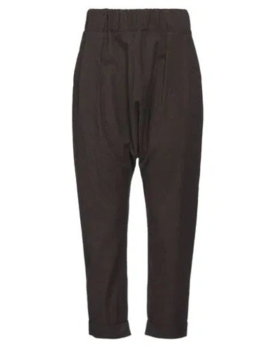 Alessia Santi Woman Pants Dark Brown Size 8 Wool
