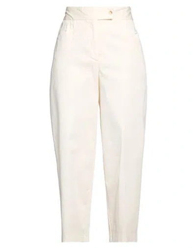 Alessia Santi Woman Pants Ivory Size 6 Cotton, Elastane In Neutral
