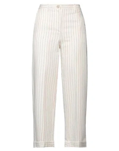 Alessia Santi Woman Pants Ivory Size 6 Cotton, Linen, Polyamide In White