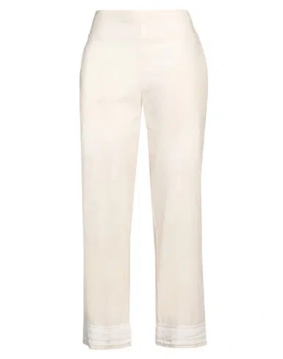 Alessia Santi Woman Pants Ivory Size 6 Cotton In Neutral