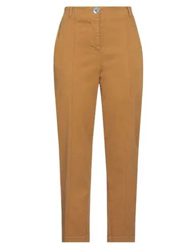 Alessia Santi Woman Pants Khaki Size 10 Cotton, Elastane In Beige