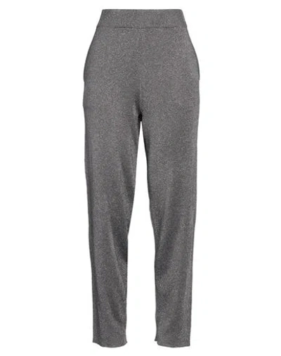 Alessia Santi Woman Pants Lead Size 1 Viscose, Metallic Polyester In Gray