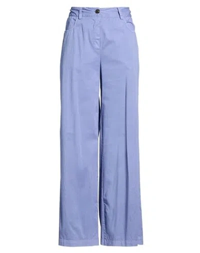 Alessia Santi Woman Pants Light Blue Size 4 Cotton, Elastane