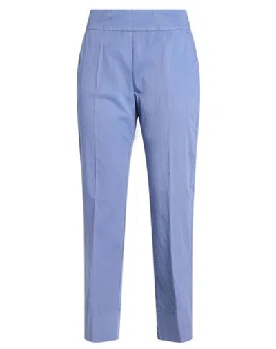 Alessia Santi Woman Pants Light Blue Size 4 Cotton, Elastane