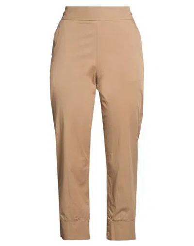 Alessia Santi Woman Pants Light Brown Size 6 Cotton, Polyamide, Elastane