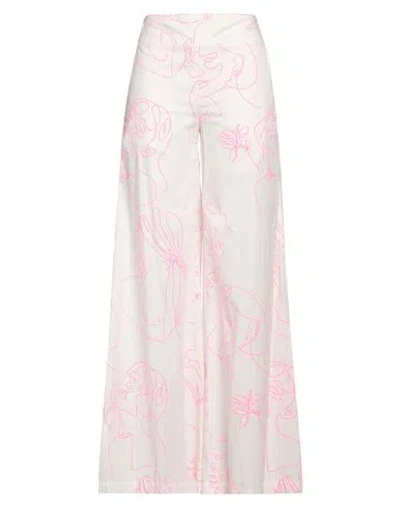 Alessia Santi Woman Pants Light Pink Size 6 Cotton