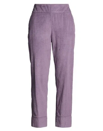 Alessia Santi Woman Pants Lilac Size 10 Cotton, Viscose In Purple