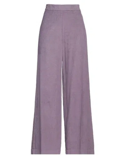 Alessia Santi Woman Pants Lilac Size 6 Cotton, Viscose