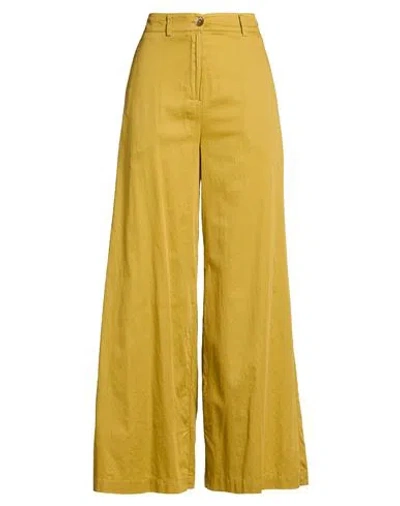 Alessia Santi Woman Pants Mustard Size 8 Cotton In Brown