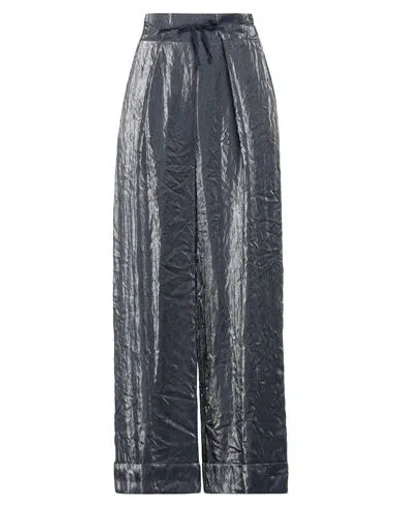 Alessia Santi Woman Pants Navy Size 10 Viscose, Polyester In Navy Blue