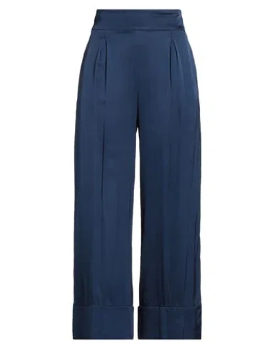 Alessia Santi Woman Pants Navy Size 4 Viscose, Elastane In Blue