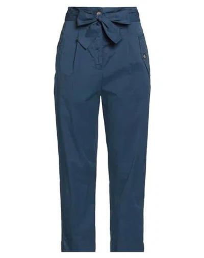 Alessia Santi Woman Pants Navy Size 6 Cotton, Polyamide, Elastane In Blue