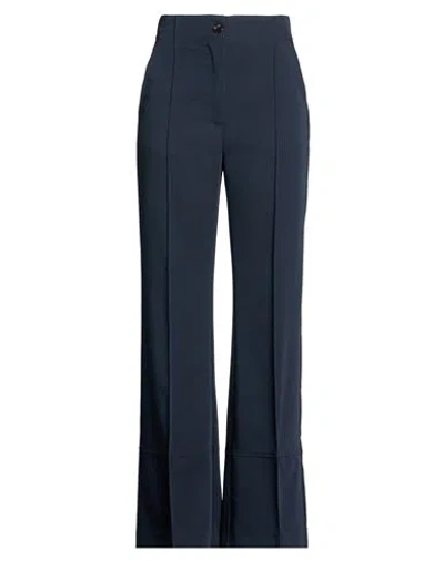 Alessia Santi Woman Pants Navy Size 6 Polyester, Viscose, Elastane In Blue