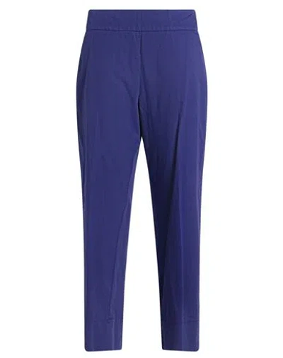 Alessia Santi Woman Pants Purple Size 10 Cotton, Elastane In Blue