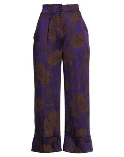 Alessia Santi Woman Pants Purple Size 4 Acetate, Viscose
