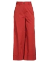 Alessia Santi Woman Pants Rust Size 10 Cotton, Polyester, Elastane In Red