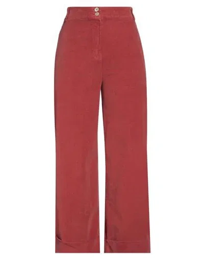 Alessia Santi Woman Pants Rust Size 6 Cotton, Elastane In Red