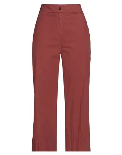 Alessia Santi Woman Pants Rust Size 6 Cotton In Red