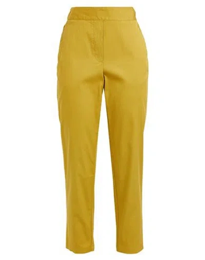 Alessia Santi Woman Pants Sage Green Size 6 Cotton, Elastane In Yellow