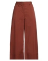 Alessia Santi Woman Pants Tan Size 8 Cotton, Polyester, Elastane In Burgundy
