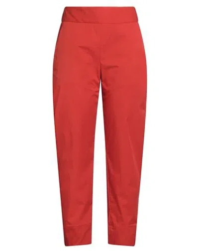 Alessia Santi Woman Pants Tomato Red Size 6 Cotton, Polyamide, Elastane
