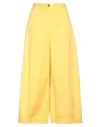 Alessia Santi Woman Pants Yellow Size 6 Cotton, Elastane In Yellow