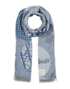 Alessia Santi Woman Scarf Blue Size - Cotton, Polyester, Modal In Multi
