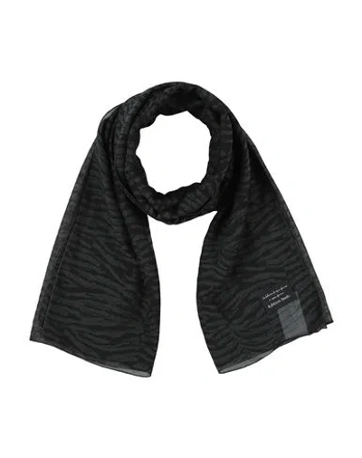 Alessia Santi Woman Scarf Dark Green Size - Cotton, Silk In Gray