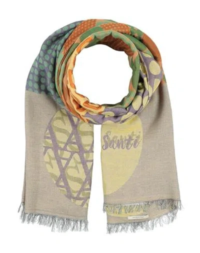 Alessia Santi Woman Scarf Green Size - Cotton, Polyester, Modal In Multi