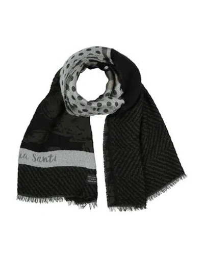 Alessia Santi Woman Scarf Military Green Size - Acrylic, Viscose, Polyamide, Modal, Mohair Wool In Black