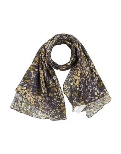 Alessia Santi Woman Scarf Military Green Size - Cotton, Silk In Multi