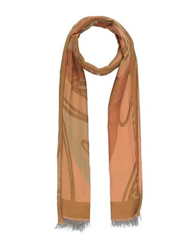 Alessia Santi Woman Scarf Mustard Size - Cotton, Modal In Brown