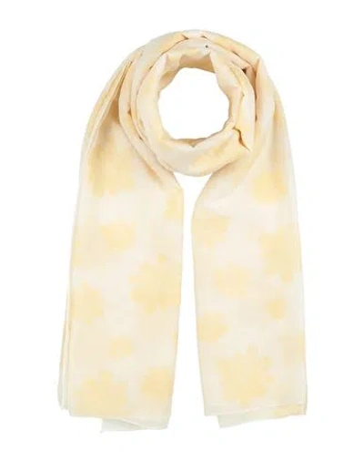 Alessia Santi Woman Scarf Pastel Yellow Size - Cotton, Silk