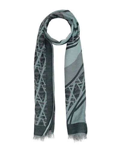 Alessia Santi Woman Scarf Sage Green Size - Cotton, Modal In Blue