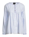ALESSIA SANTI ALESSIA SANTI WOMAN SHIRT BLUE SIZE 6 COTTON