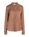 Alessia Santi Woman Shirt Brown Size 8 Viscose