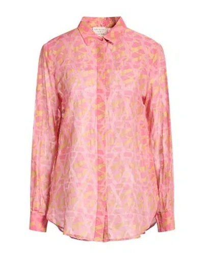 Alessia Santi Woman Shirt Pink Size 12 Cotton, Silk