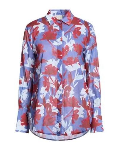 Alessia Santi Woman Shirt Purple Size 8 Cotton In Blue