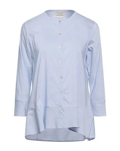 Alessia Santi Woman Shirt Sky Blue Size 10 Cotton, Polyester