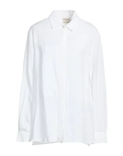 Alessia Santi Woman Shirt White Size 10 Viscose, Linen