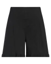 Alessia Santi Woman Shorts & Bermuda Shorts Black Size 2 Cotton, Elastane